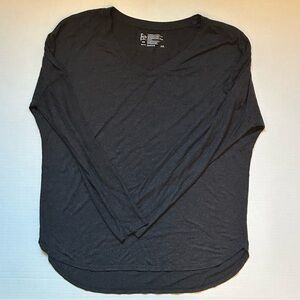 Felina Lightweight Vneck Lounge Top Dark Grey Quarter Sleeve Sz M
